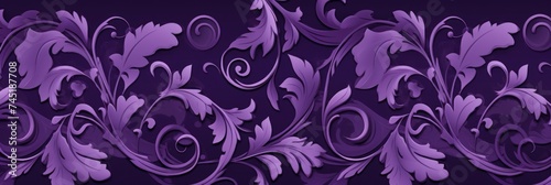 A Purple wallpaper with ornate design, in the style of victorian, repeating pattern vector illustration