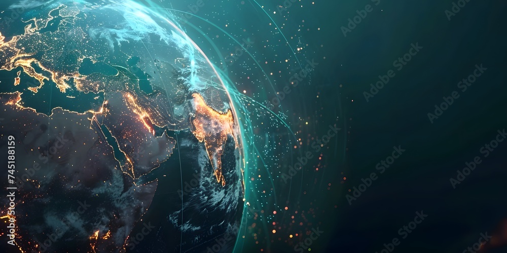 Digital world globe, concept of global network and connectivity on ...