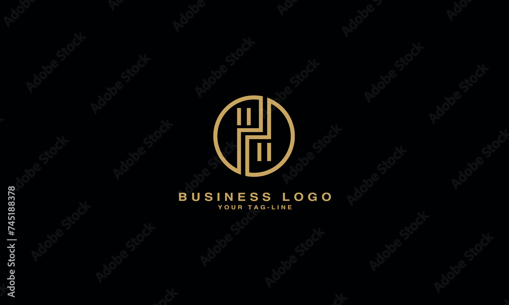 alphabet Letters H, HH  Initials Logo Monogram