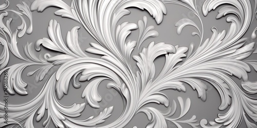 A Silver wallpaper with ornate design  in the style of victorian  repeating pattern vector illustration