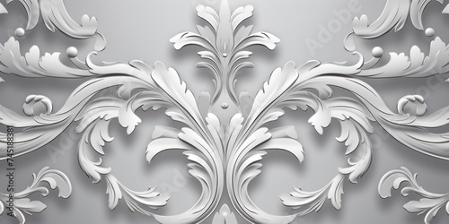 A Silver wallpaper with ornate design, in the style of victorian, repeating pattern vector illustration