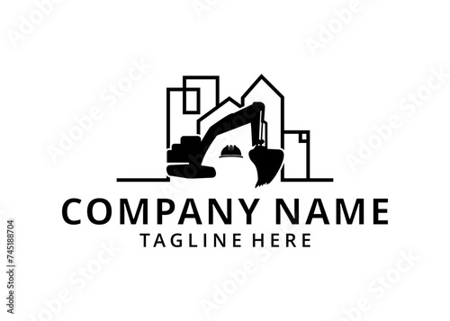 Illustration Building Construction Logo Templare Crane Concept Isolated Logo Vector