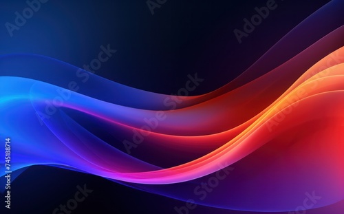 Beautiful background for presentation. red blue curve dynamic on dark background.