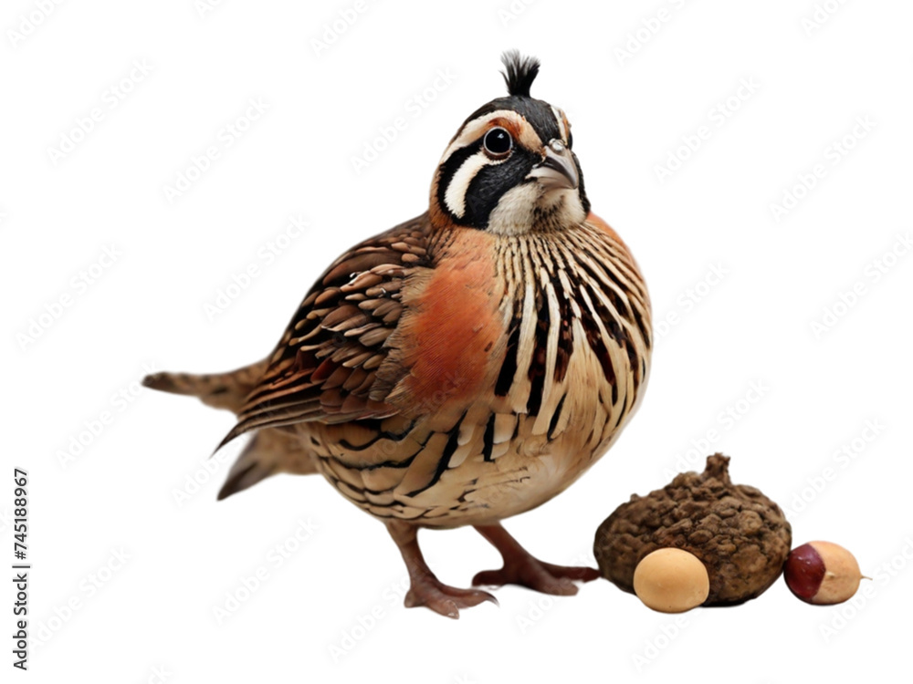 Quail on transparent background