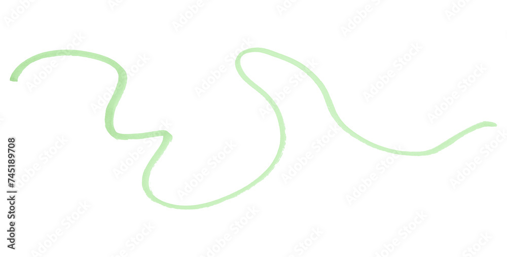 Obraz premium Green stroke brush isolated on transparent background.