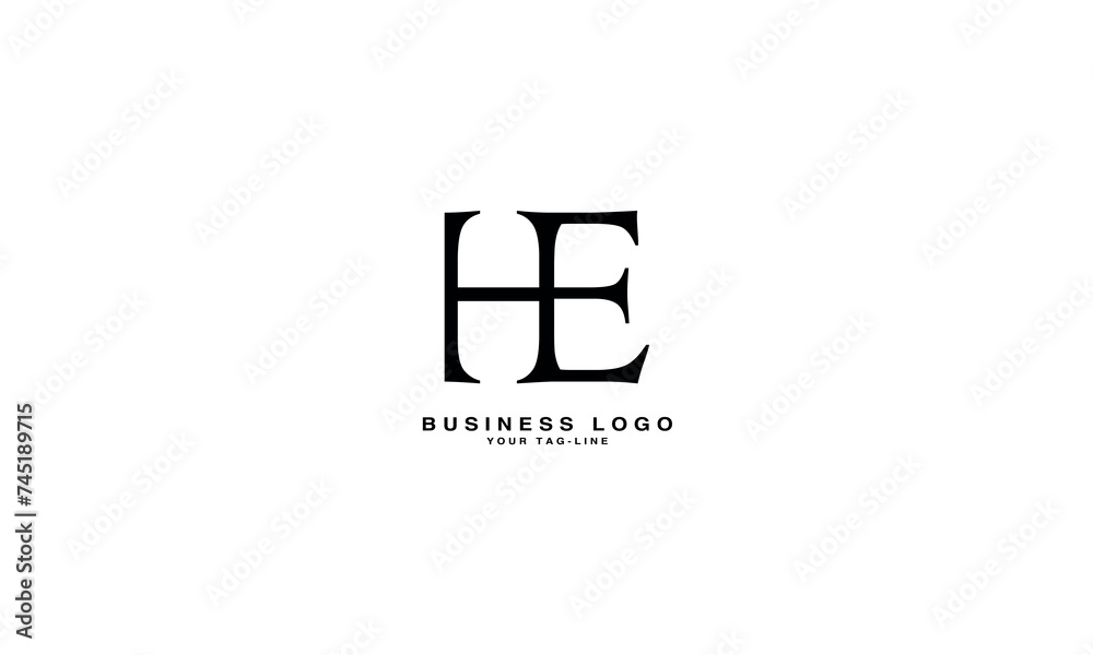 HE, EH, H, E, Abstract Letters Logo Monogram HE, EH, H, E, Abstract Letters Logo Monogram
