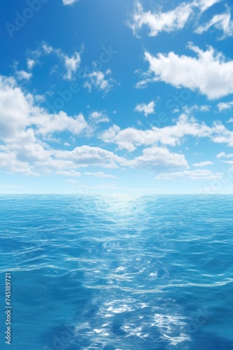 Wallpaper Mural A serene scene of a large body of water under a cloudy sky. Ideal for nature and travel concepts Torontodigital.ca