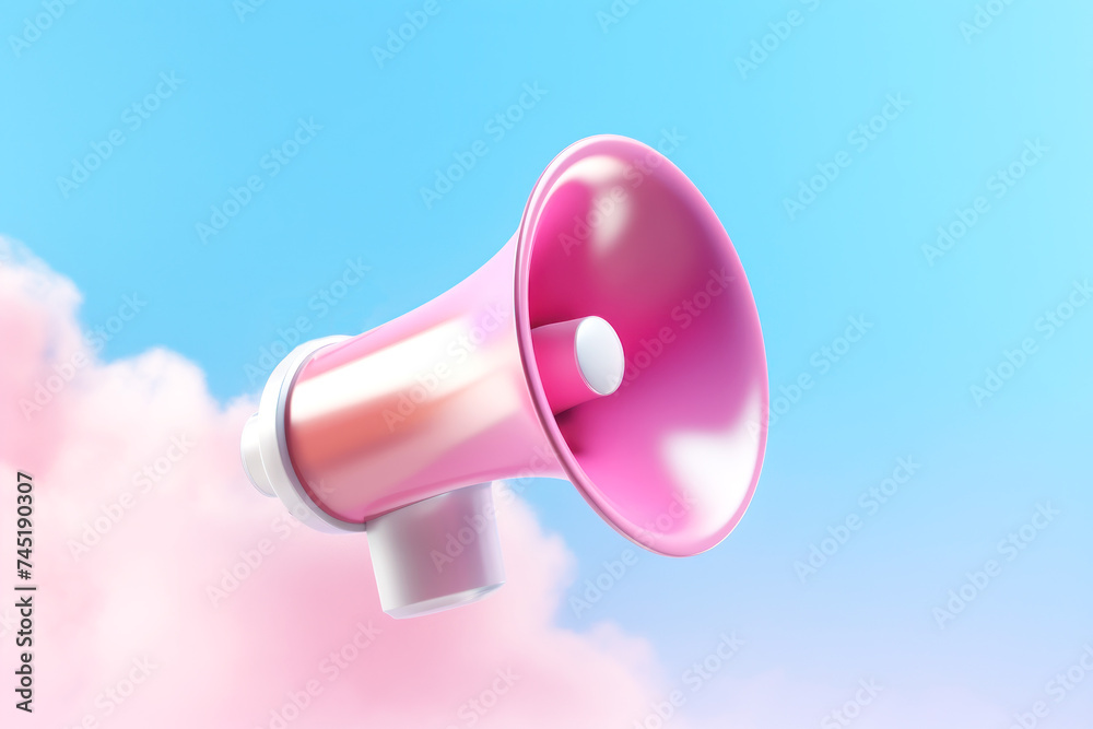 Capture the essence of communication with this vibrant pink megaphone