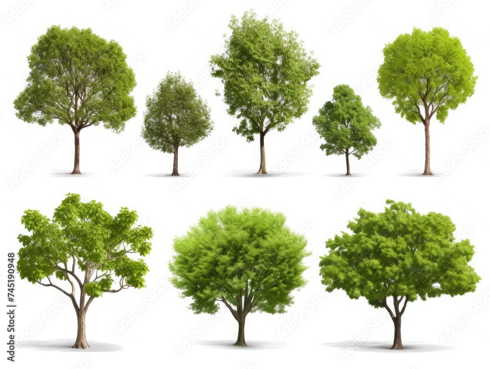 Group trees isolated on white background. Group trees isolated on white background.