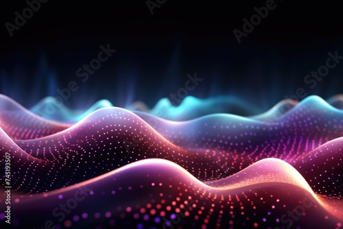 Colorful abstract background with flowing waves and scattered dots. Suitable for digital design projects