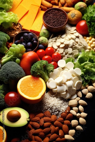 A variety of fresh fruits and vegetables displayed on a table  perfect for healthy eating concepts