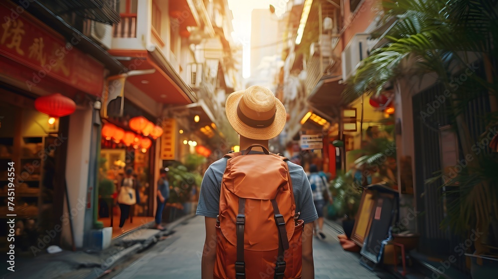 Fototapeta premium exploring a urban environment