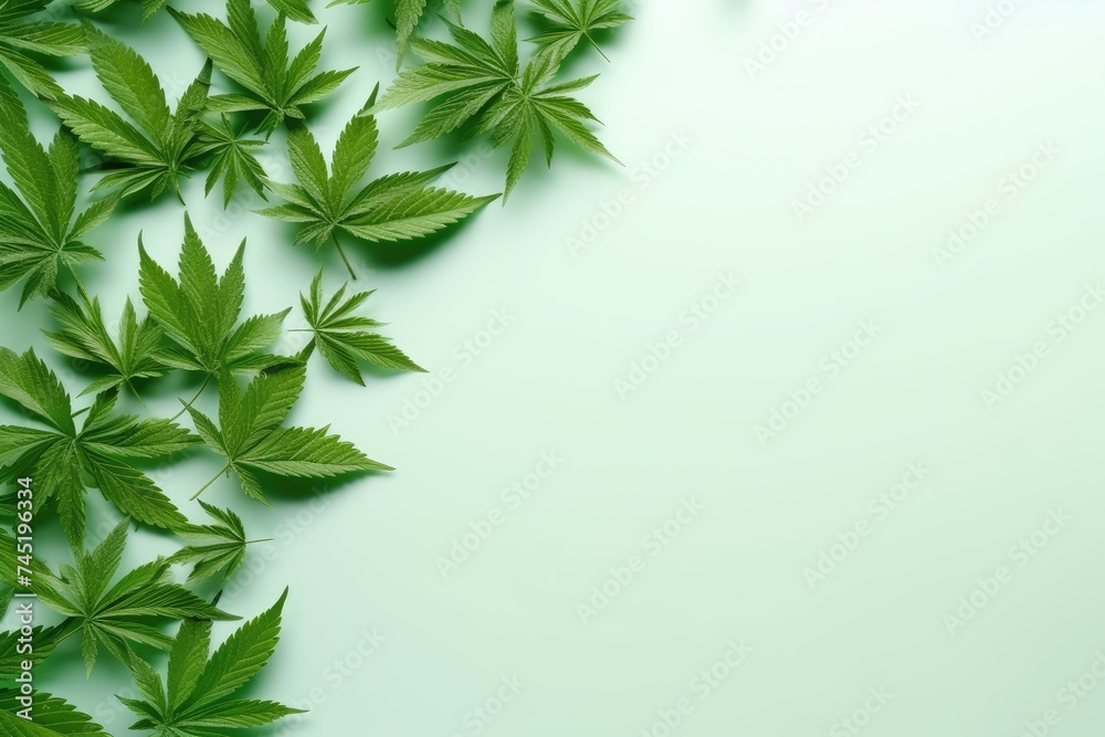 Marijuana top view copy space Marijuana top view copy space