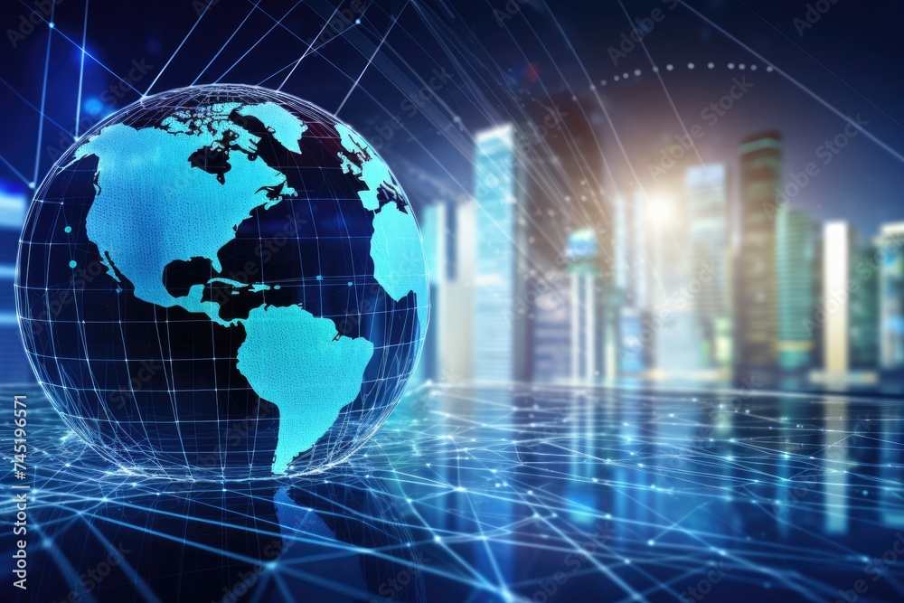Globe in digital technology format Globe in digital technology format