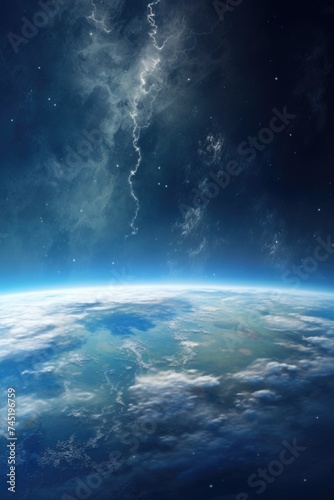 A stunning image of the Earth as seen from a space station. Perfect for science and technology projects