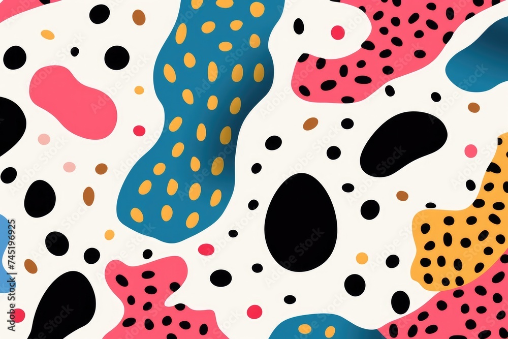 Vibrant pattern with dots and spots on white background. Suitable for various design projects Vibrant pattern with dots and spots on white background. Suitable for various design projects