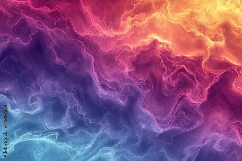 Fototapeta premium A colorful background resembling an abstract heat map with a variety of bold, vibrant hues blending together to create a visually striking painting