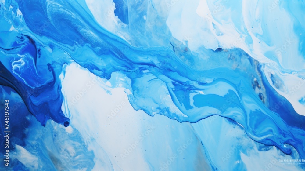 Detailed close-up of blue and white paint strokes. Suitable for art and creativity concepts