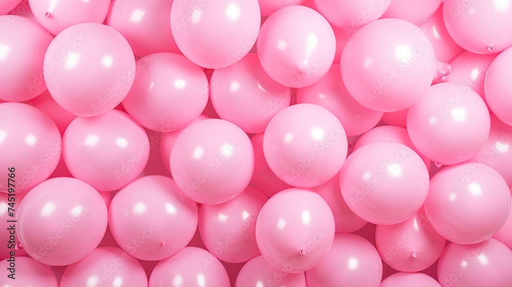 A colorful bunch of pink balloons floating in the air. Perfect for celebrations and events A colorful bunch of pink balloons floating in the air. Perfect for celebrations and events