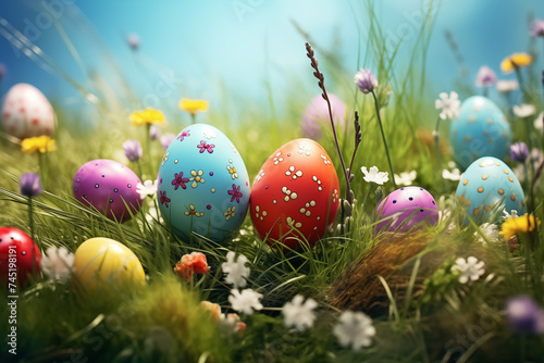 easter, egg, holiday, eggs, spring, grass, decoration, celebration, color, colorful, green, nature, season