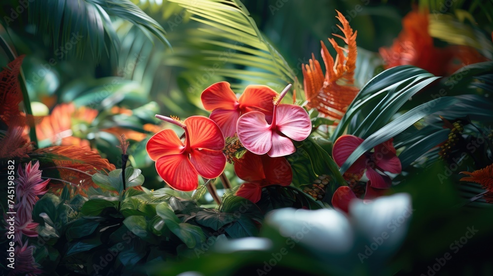 Naklejka premium Close up shot of a bunch of colorful flowers, perfect for floral designs