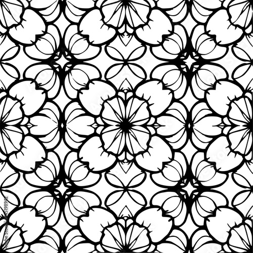 Wallpaper Mural Seamless pattern, pattern, line art pattern, background, pattern, seamless, leaf, floral, vector, flower, decoration, plant, wallpaper, nature, design, illustration, ornament, art, branch, tree,  Torontodigital.ca