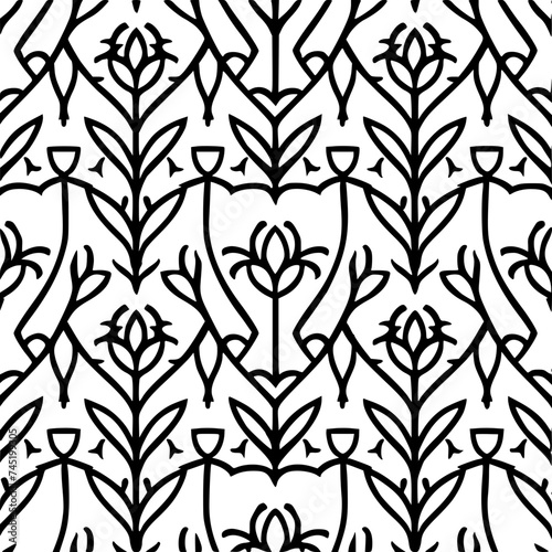 Seamless pattern, pattern, line art pattern, background, pattern, seamless, leaf, floral, vector, flower, decoration, plant, wallpaper, nature, design, illustration, ornament, art, branch, tree, textu