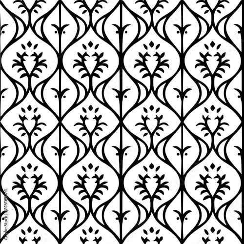Seamless pattern, pattern, line art pattern, background, pattern, seamless, leaf, floral, vector, flower, decoration, plant, wallpaper, nature, design, illustration, ornament, art, branch, tree, textu