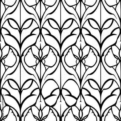 Seamless pattern, pattern, line art pattern, background, pattern, seamless, leaf, floral, vector, flower, decoration, plant, wallpaper, nature, design, illustration, ornament, art, branch, tree, textu