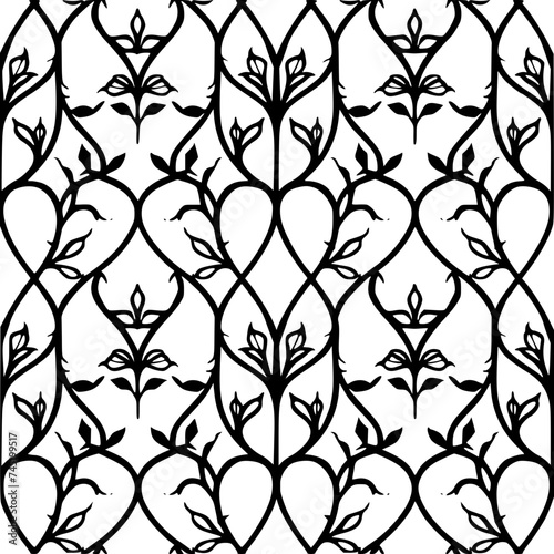 Seamless pattern, pattern, line art pattern, background, pattern, seamless, leaf, floral, vector, flower, decoration, plant, wallpaper, nature, design, illustration, ornament, art, branch, tree, textu