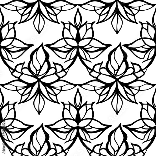 Seamless pattern, pattern, line art pattern, background, pattern, seamless, leaf, floral, vector, flower, decoration, plant, wallpaper, nature, design, illustration, ornament, art, branch, tree, textu