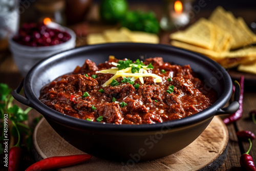 Savor the bold flavors with this picture of homemade chili