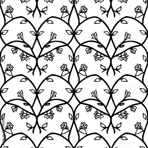 Seamless pattern, pattern, line art pattern, background, pattern, seamless, leaf, floral, vector, flower, decoration, plant, wallpaper, nature, design, illustration, ornament, art, branch, tree, textu