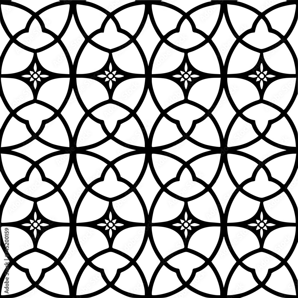 Fototapeta premium Seamless pattern, pattern, line art pattern, background, pattern, seamless, leaf, floral, vector, flower, decoration, plant, wallpaper, nature, design, illustration, ornament, art, branch, tree, textu