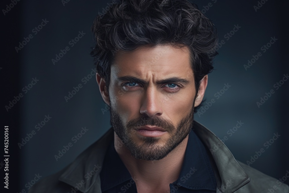 A detailed close-up of a man with a beard. Suitable for various projects A detailed close-up of a man with a beard. Suitable for various projects
