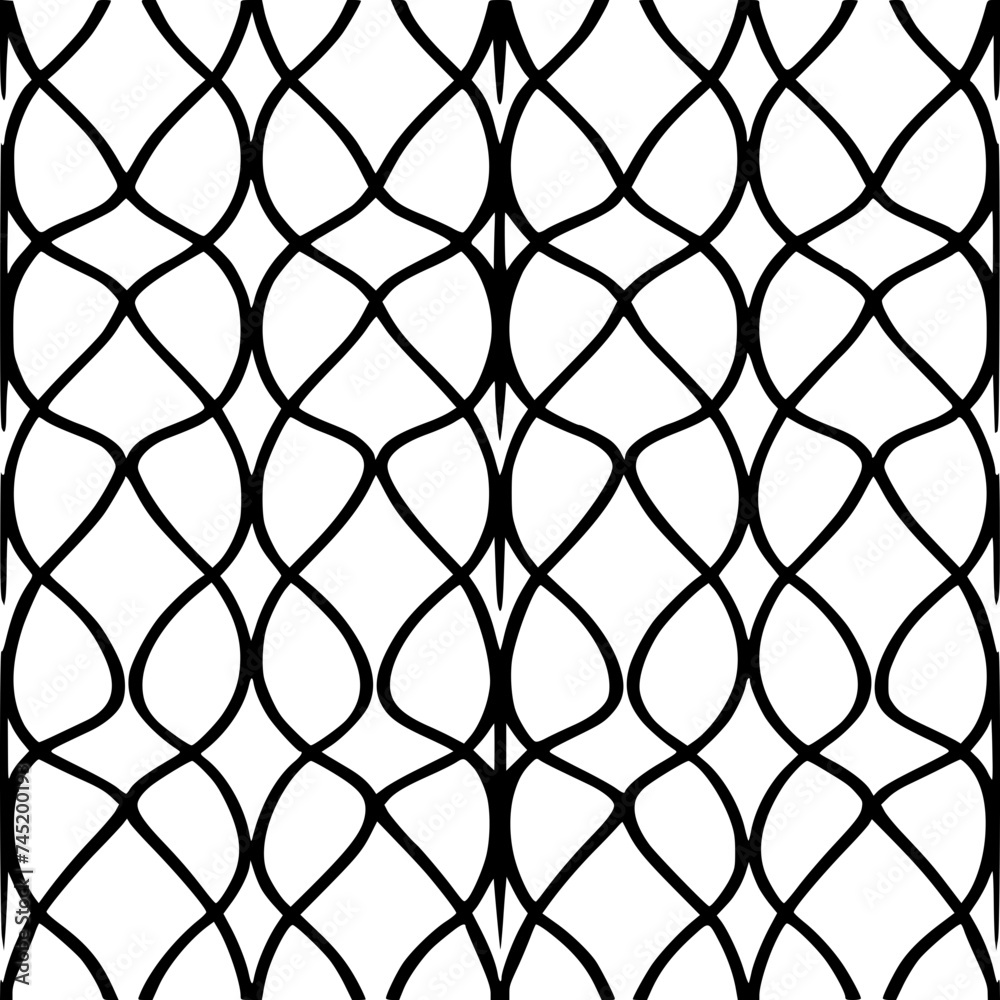 Fototapeta premium Seamless pattern, pattern, line art pattern, background, pattern, seamless, leaf, floral, vector, flower, decoration, plant, wallpaper, nature, design, illustration, ornament, art, branch, tree, textu