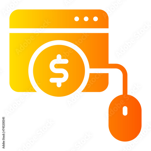 pay per click gradient icon