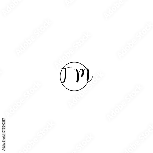 TM black line initial Monogram Logo Design Template