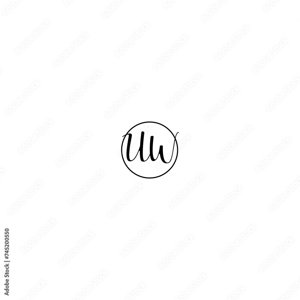 UW black line initial Monogram Logo Design Template UW black line initial Monogram Logo Design Template