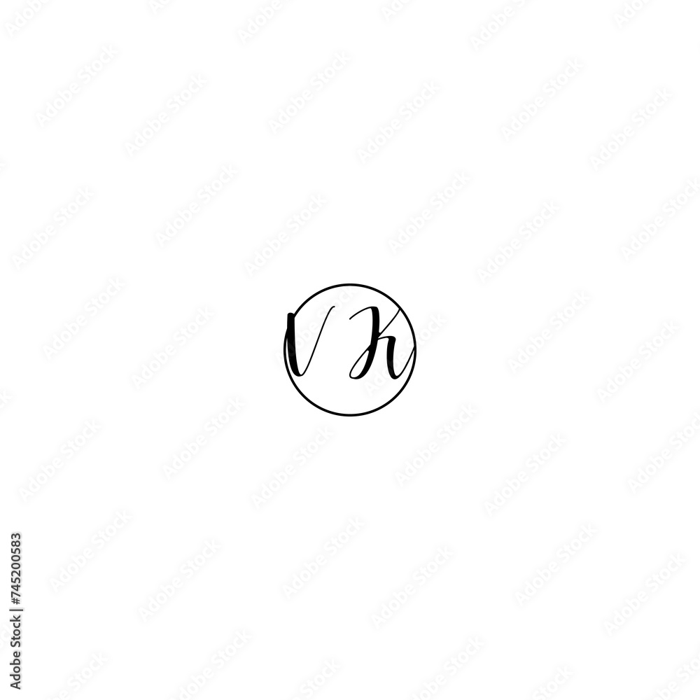 VK black line initial Monogram Logo Design Template VK black line initial Monogram Logo Design Template