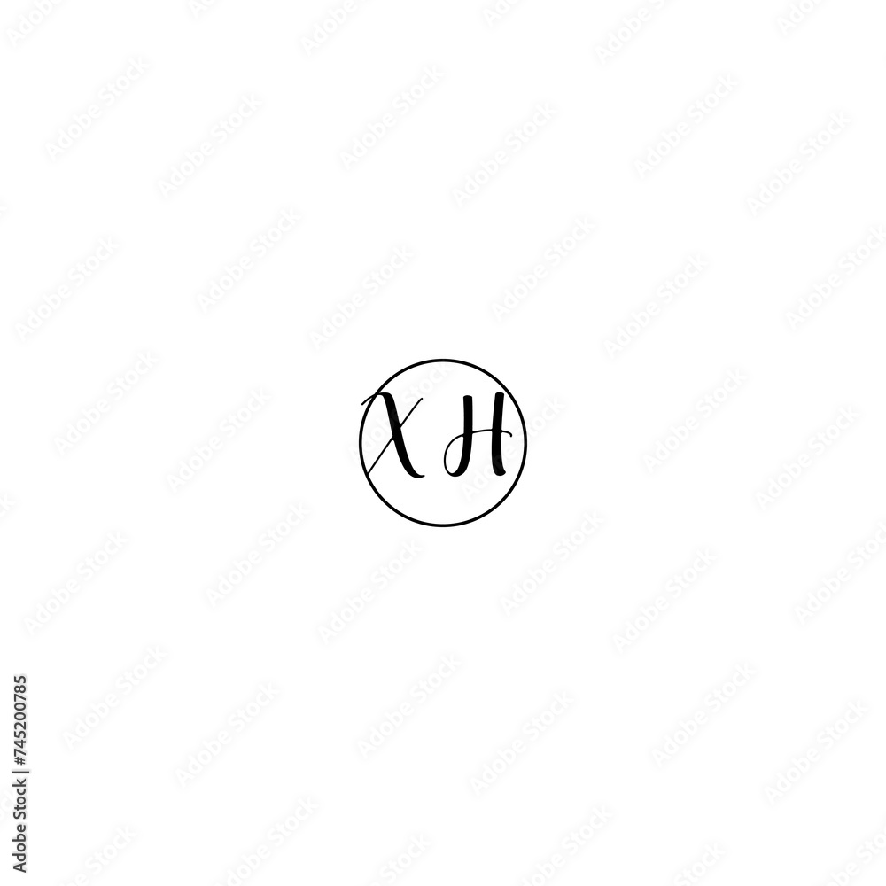 XH black line initial Monogram Logo Design Template XH black line initial Monogram Logo Design Template