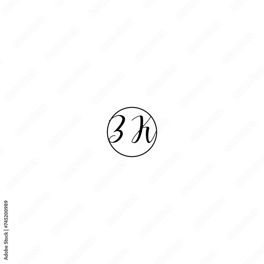 ZK black line initial Monogram Logo Design Template ZK black line initial Monogram Logo Design Template