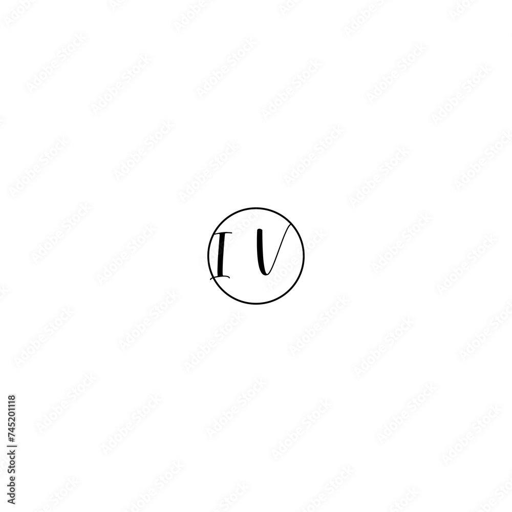 IV black line initial Monogram Logo Design Template IV black line initial Monogram Logo Design Template