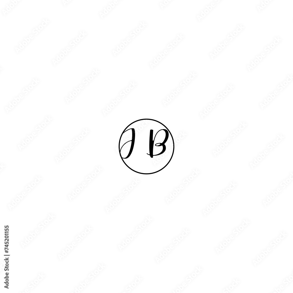 JB black line initial Monogram Logo Design Template JB black line initial Monogram Logo Design Template