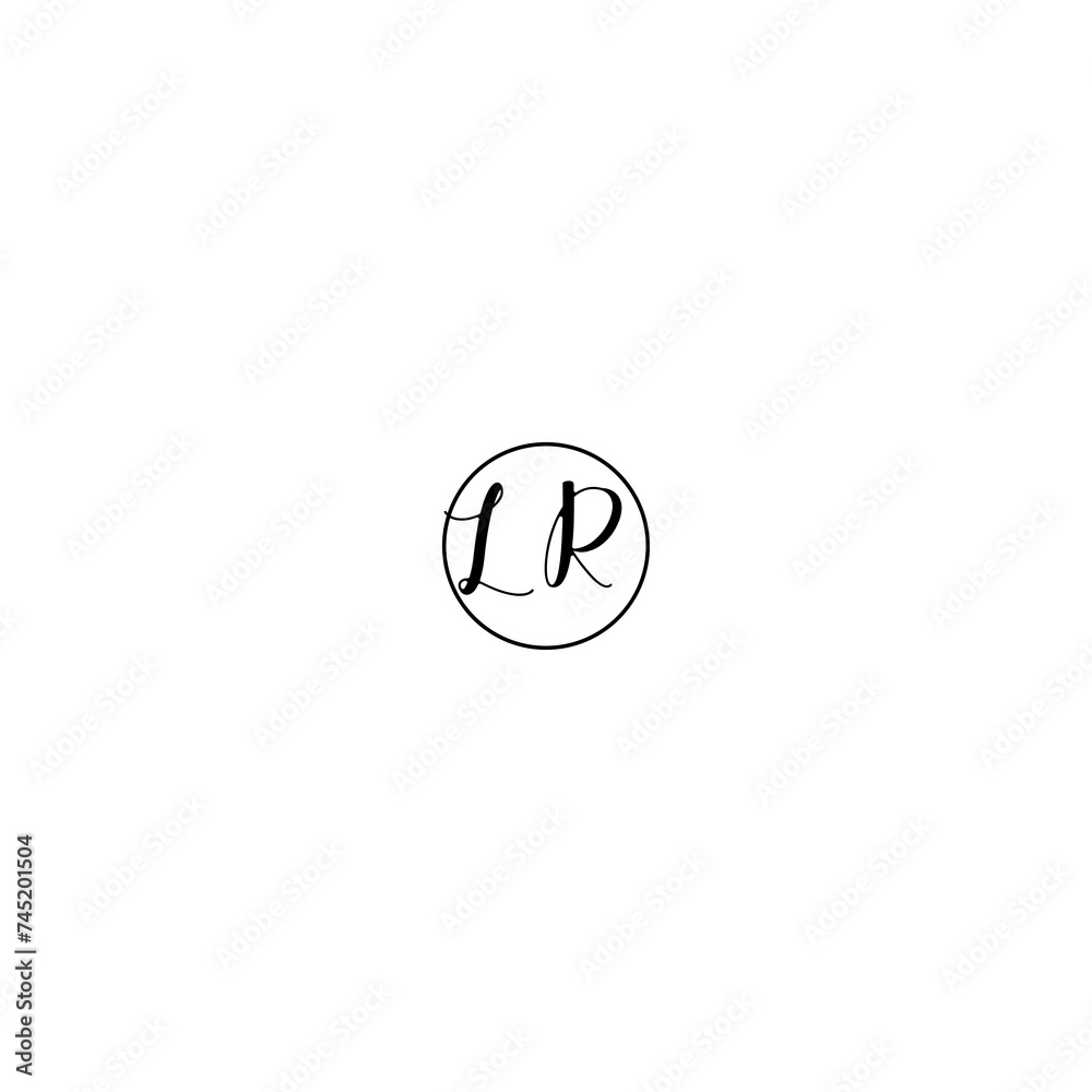 LR black line initial Monogram Logo Design Template LR black line initial Monogram Logo Design Template