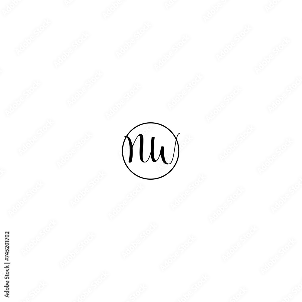 NW black line initial Monogram Logo Design Template NW black line initial Monogram Logo Design Template