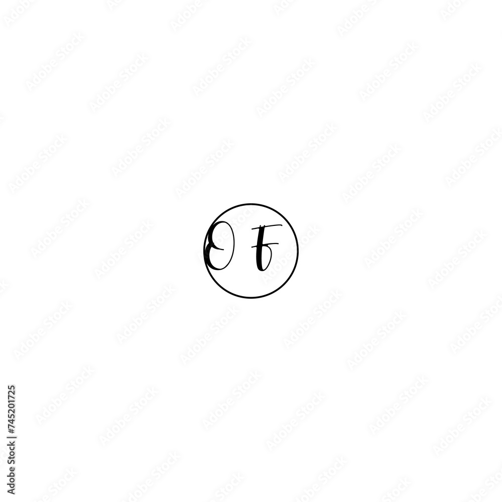 OF black line initial Monogram Logo Design Template OF black line initial Monogram Logo Design Template