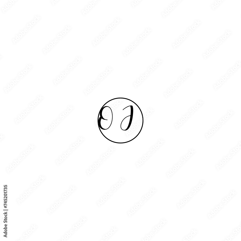 OJ black line initial Monogram Logo Design Template OJ black line initial Monogram Logo Design Template