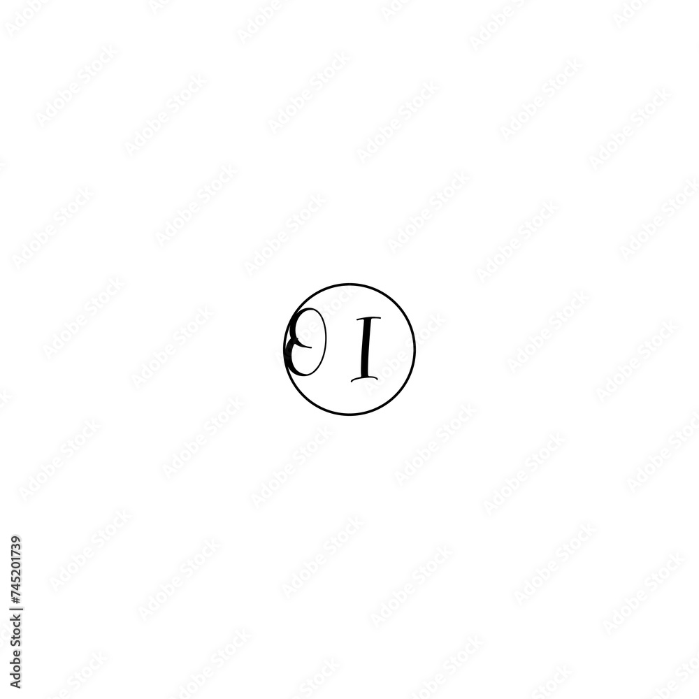 OI black line initial Monogram Logo Design Template OI black line initial Monogram Logo Design Template