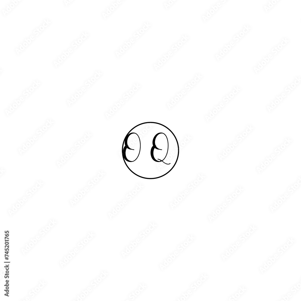 OQ black line initial Monogram Logo Design Template OQ black line initial Monogram Logo Design Template